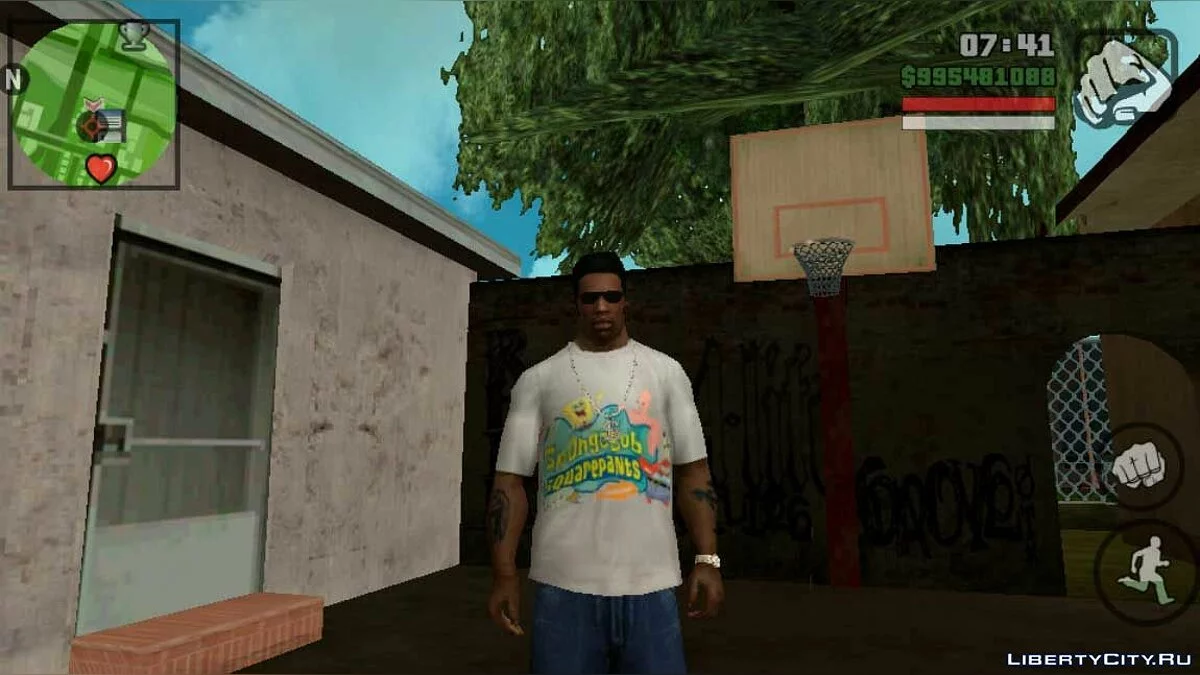 Футболка з Спанч Бобом / GTA San Andreas (iOS, Android)