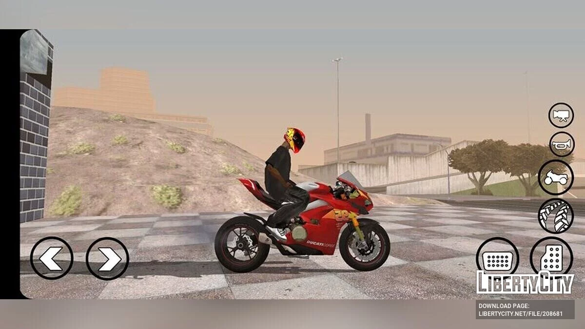Panigale V4 R with McQueen Livery / GTA San Andreas (iOS, Android)