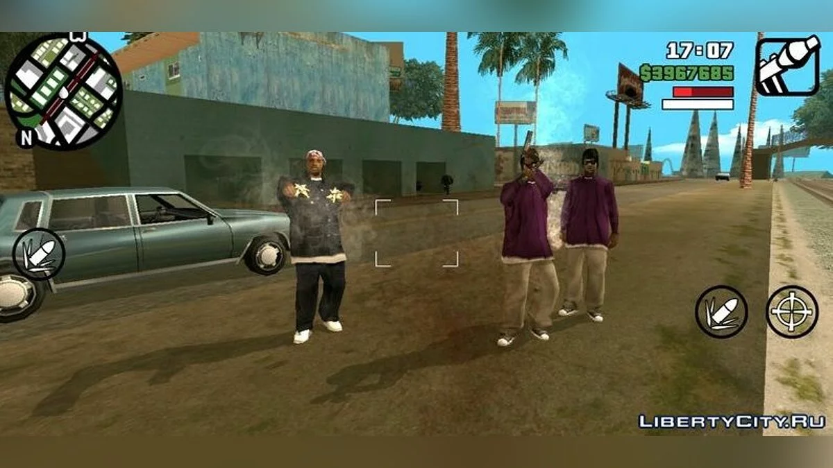 Два вогнепальні засоби в руках / GTA San Andreas (iOS, Android)