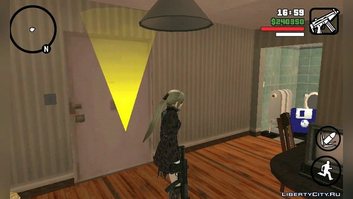 Fille blonde en noir / GTA San Andreas (iOS, Android)