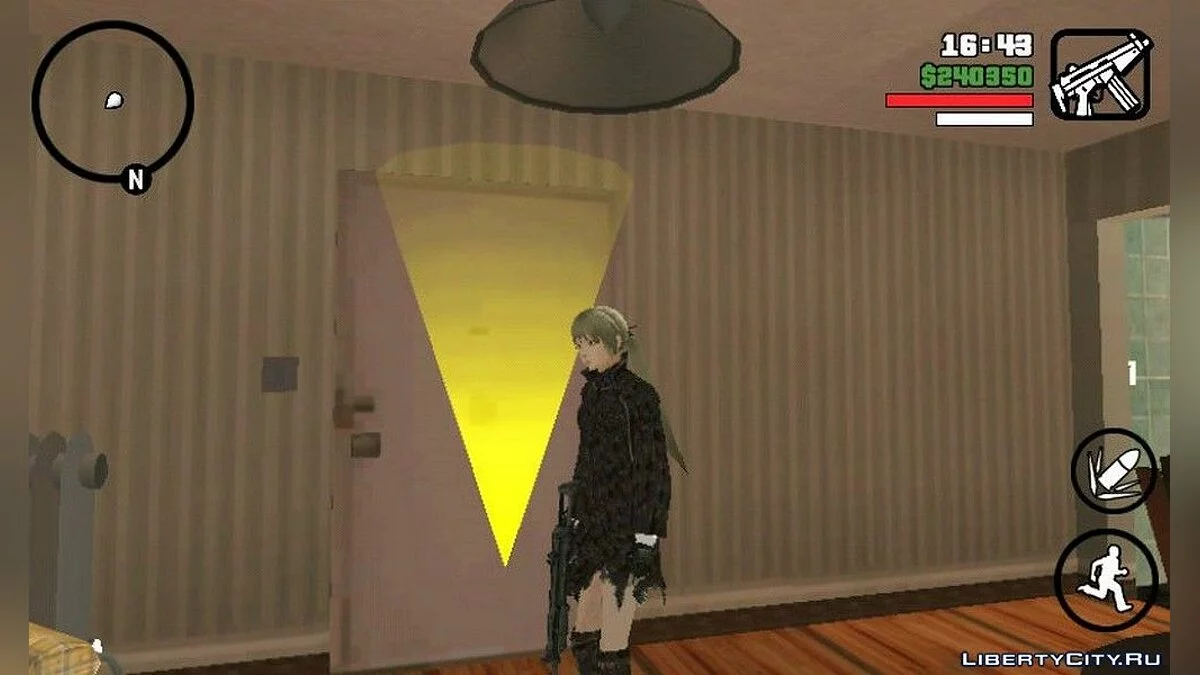Fille blonde en noir / GTA San Andreas (iOS, Android)