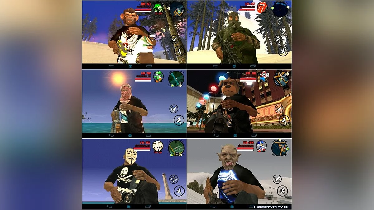 Juega como chica y nuevas máscaras para CJ parte 2 / GTA San Andreas (iOS, Android)