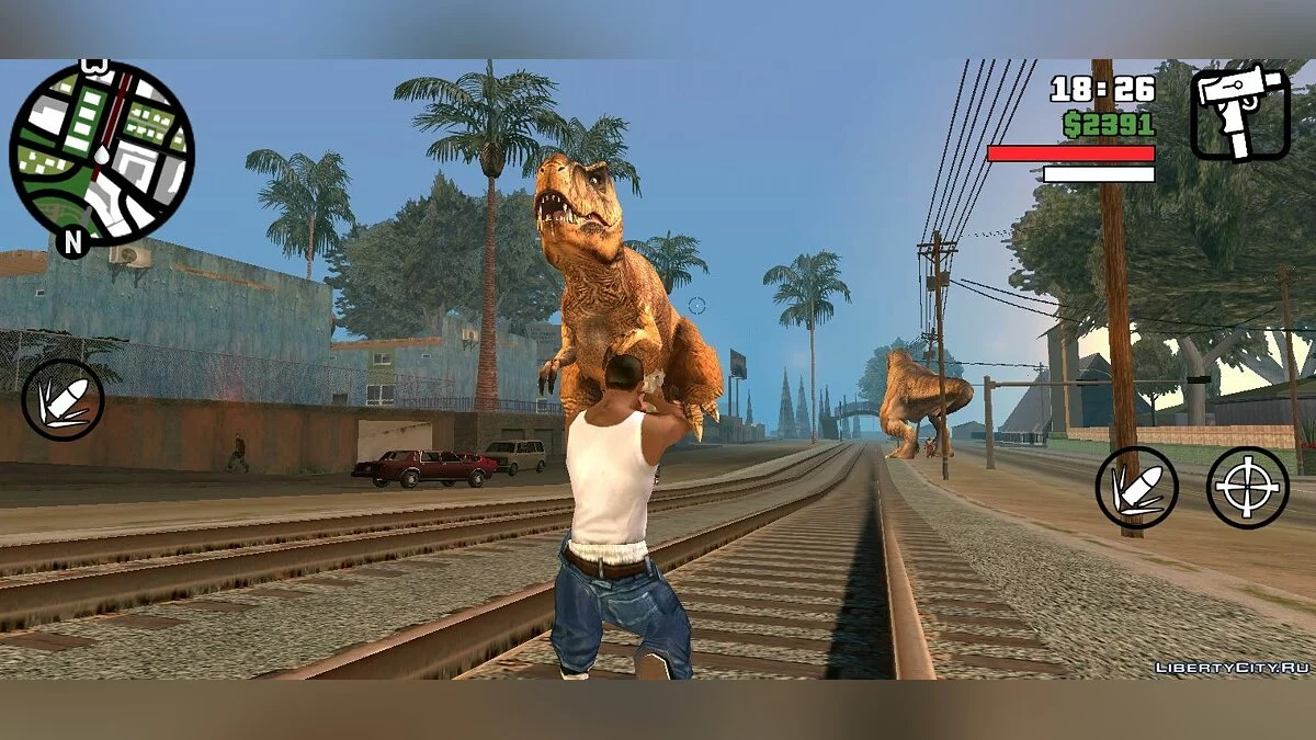 ديناصور / GTA سان أندرياس (iOS، أندرويد)