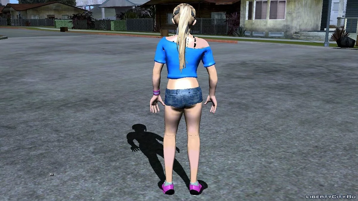 Marie Rose dalam pakaian latihan dari DOA6 / GTA San Andreas (iOS, Android)