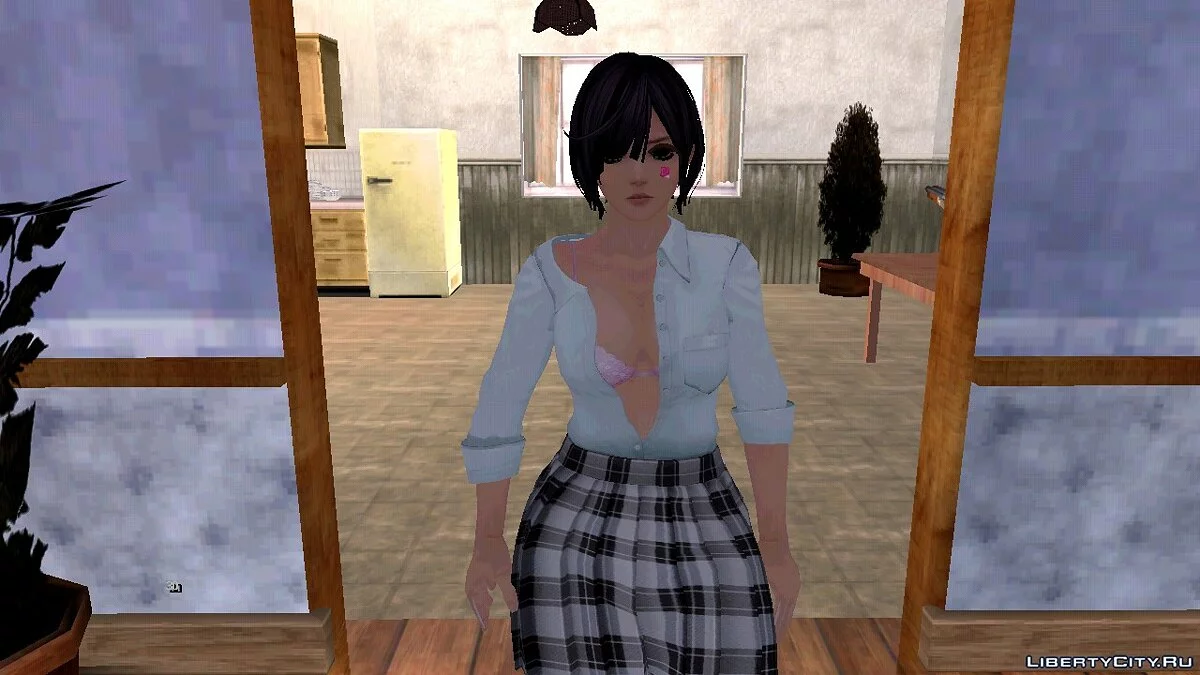 Nagisa dalam seragam sekolah musim semi V2 / GTA San Andreas (iOS, Android)