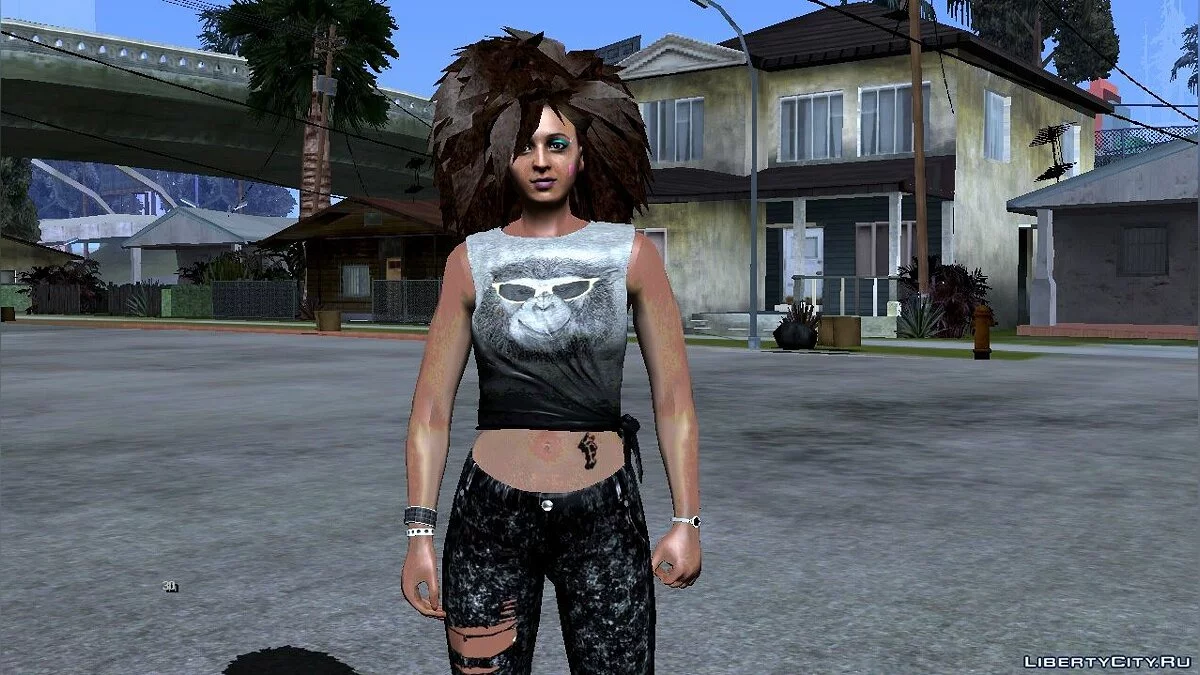 Zufälliger Skin eines Mädchens aus GTA Online (Afro-Frisur) #1 / GTA San Andreas (iOS, Android)