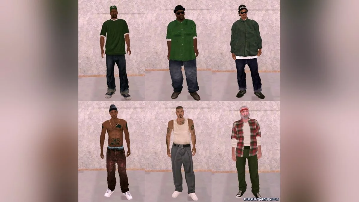 Original HD Peds Pack for Mobile - 277 HD skins / GTA San Andreas (iOS, Android)