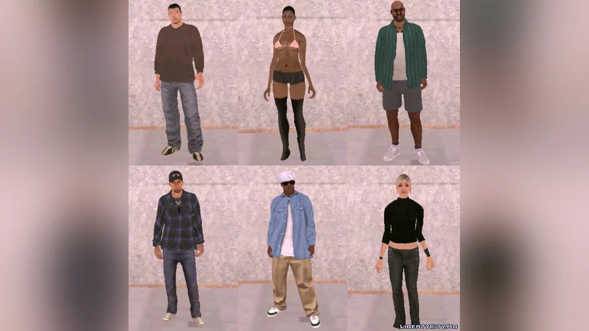 Original HD Peds Pack for Mobile - 277 HD skins / GTA San Andreas (iOS, Android)
