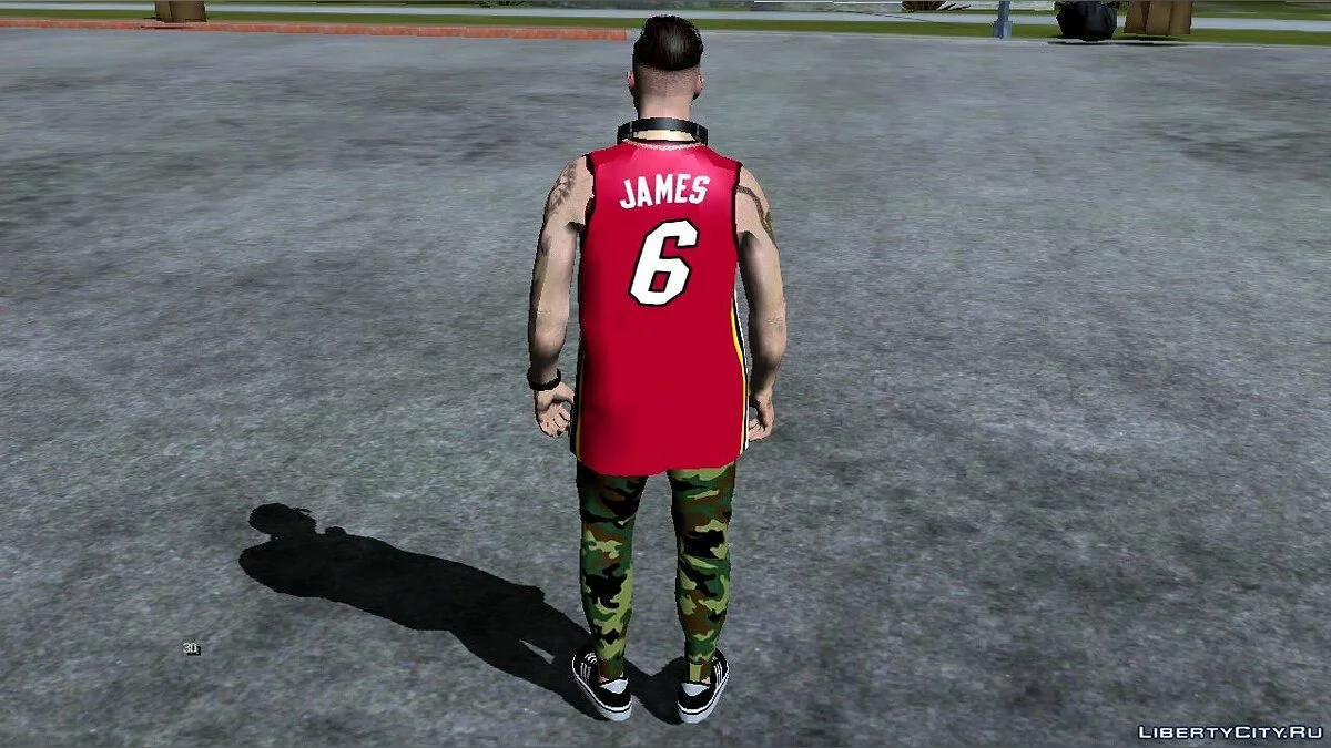 Skin masculin aléatoire de GTA Online #23 (Vêtements de LeBron James des Miami Heat) / GTA San Andreas (iOS, Android)