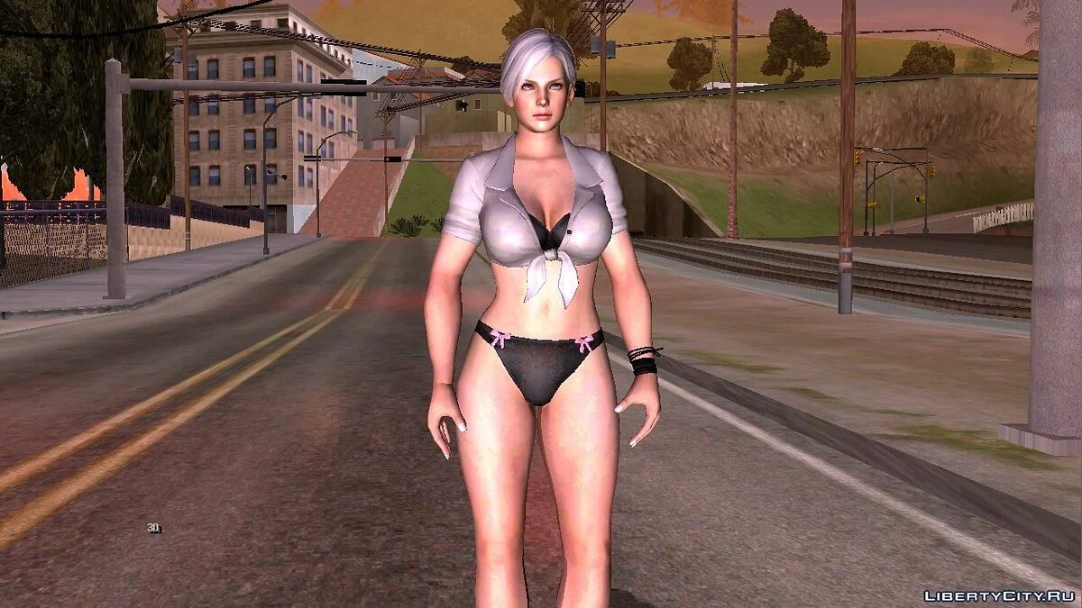 Christie in Blouse and Lingerie / GTA San Andreas (iOS, Android)
