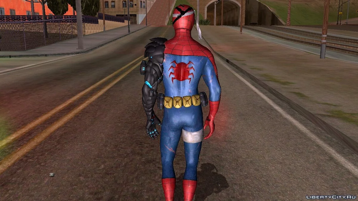 Homem-Aranha em traje de ciborgue / GTA San Andreas (iOS, Android)