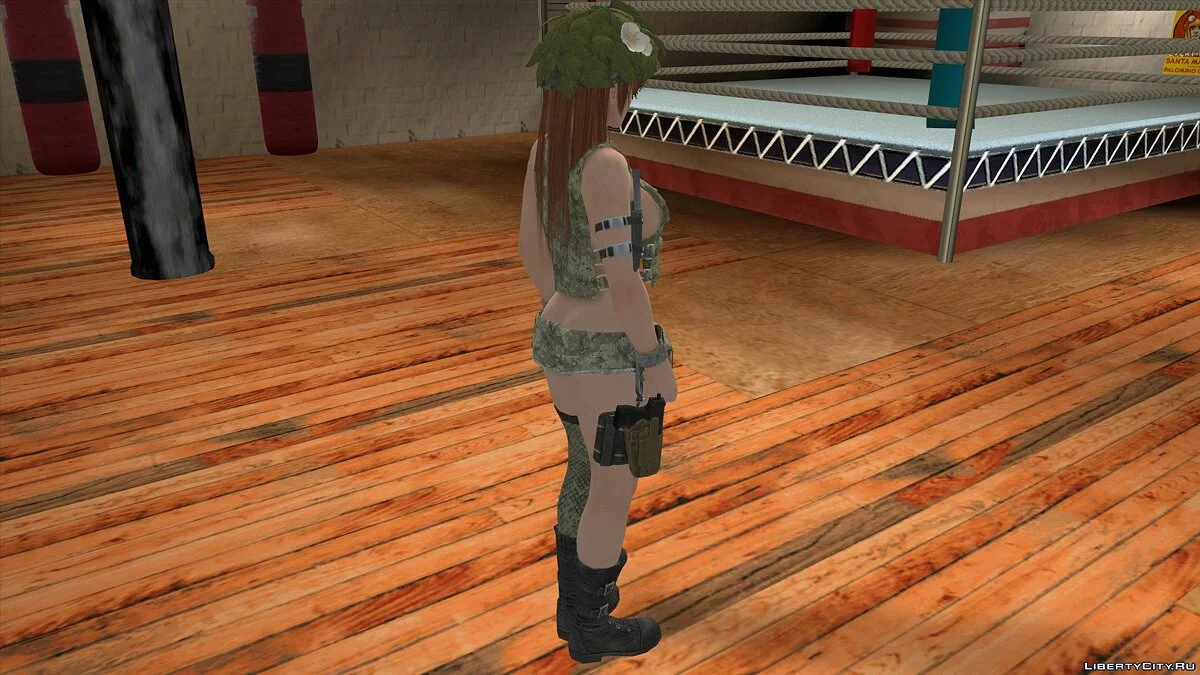 Kasumi dalam pakaian kamuflase / GTA San Andreas (iOS, Android)