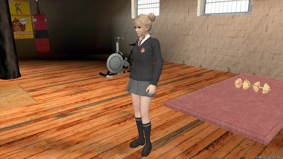 Marie Rose em uniforme escolar / GTA San Andreas (iOS, Android)