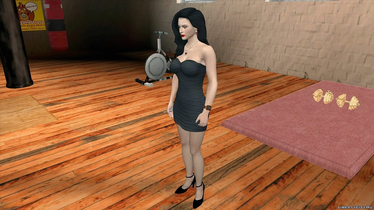 Excella بفستان مغري من Resident Evil 5 / GTA سان أندرياس (iOS، أندرويد)