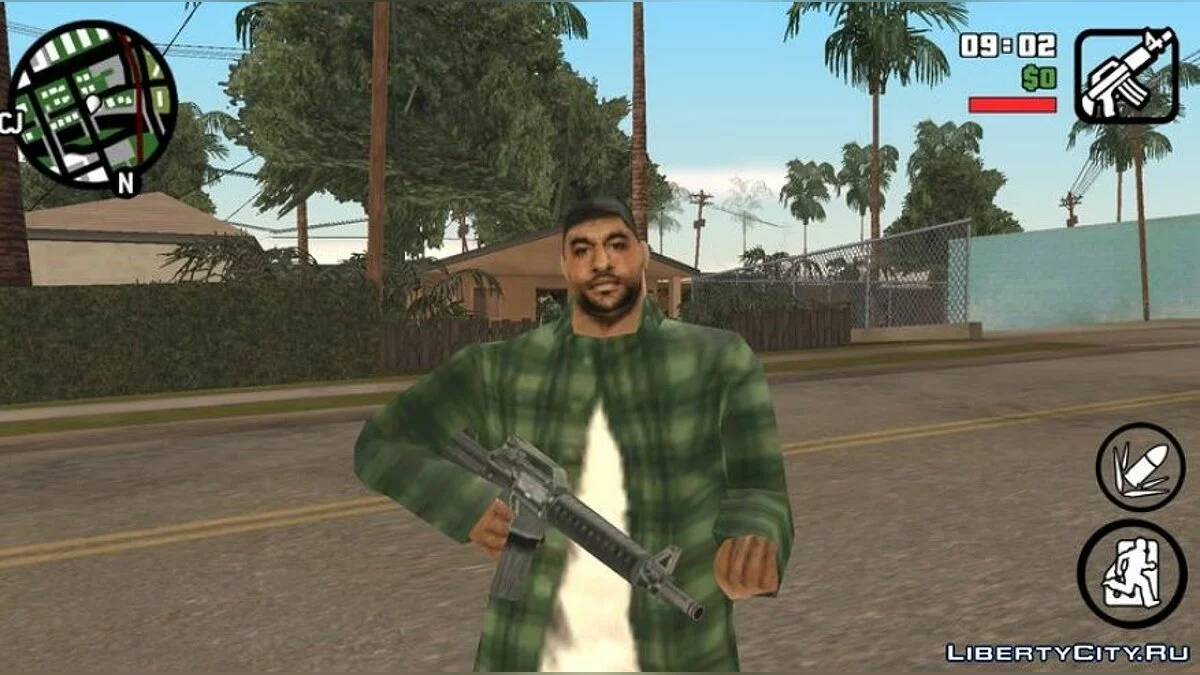 Grove Street members in casual clothes / GTA San Andreas (iOS, Android)