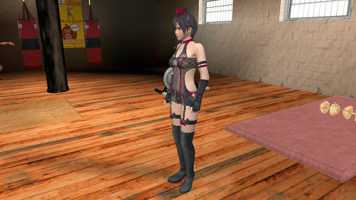Nagisa con traje erótico de gato negro / GTA San Andreas (iOS, Android)