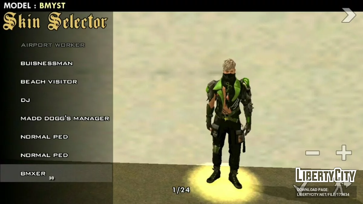 Skins masculins de Free Fire / GTA San Andreas (iOS, Android)