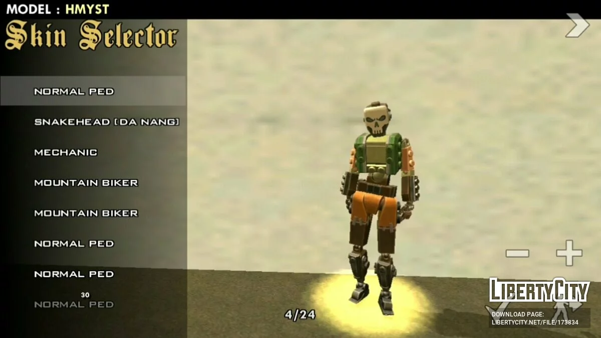 Skins masculins de Free Fire / GTA San Andreas (iOS, Android)