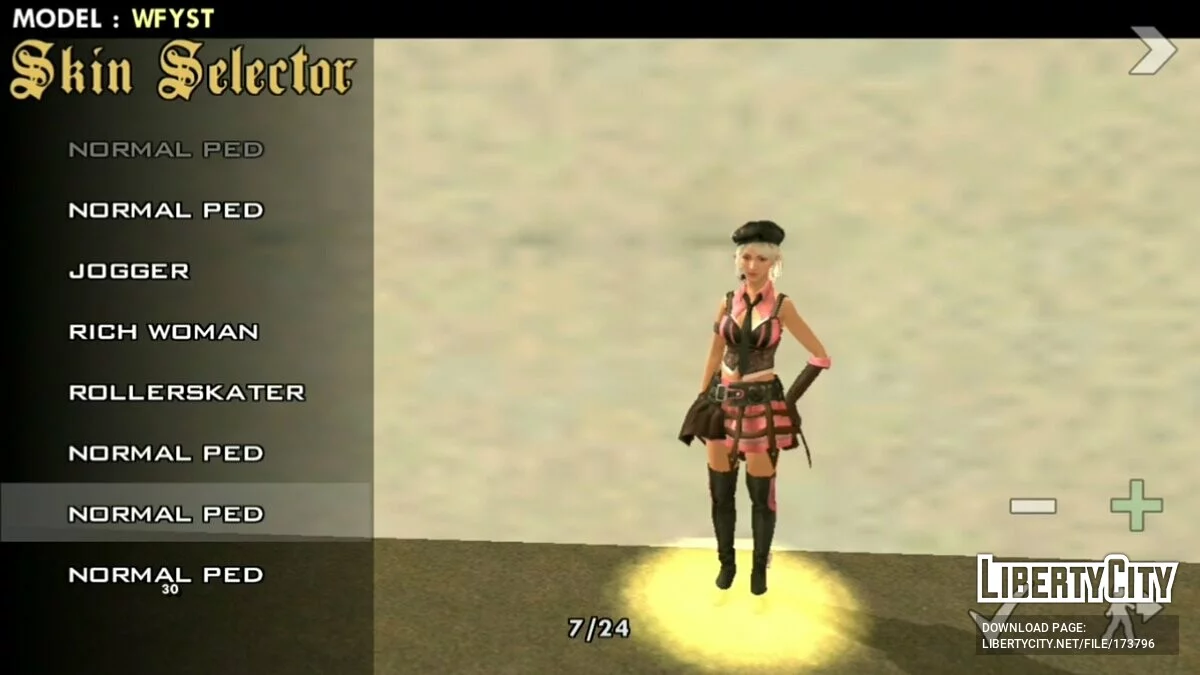 Peaux féminines de Free Fire / GTA San Andreas (iOS, Android)