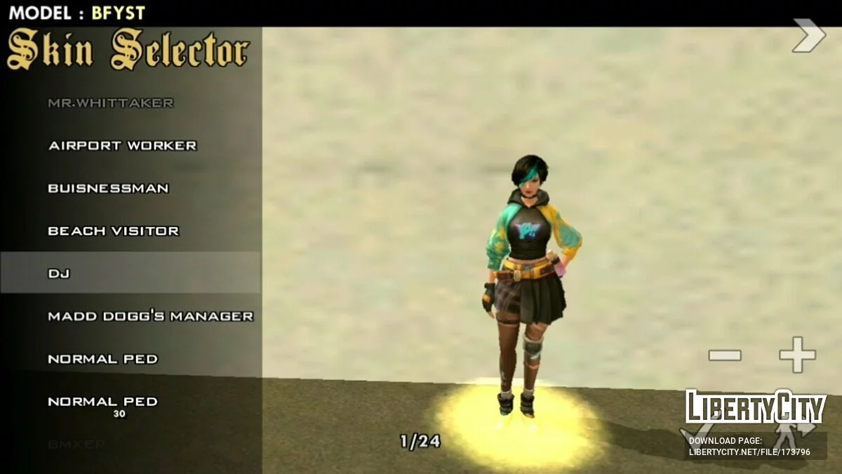 Peaux féminines de Free Fire / GTA San Andreas (iOS, Android)