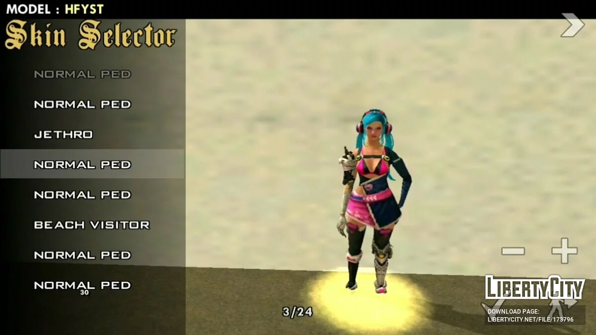 Peaux féminines de Free Fire / GTA San Andreas (iOS, Android)