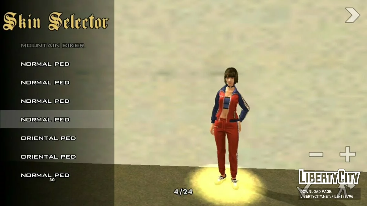 Peaux féminines de Free Fire / GTA San Andreas (iOS, Android)