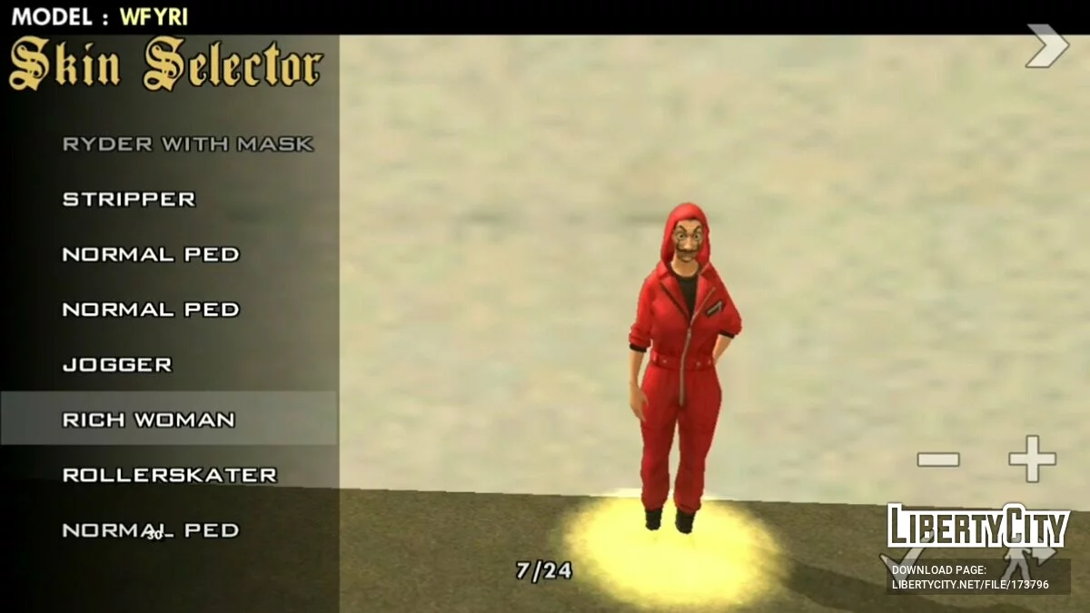 Peaux féminines de Free Fire / GTA San Andreas (iOS, Android)