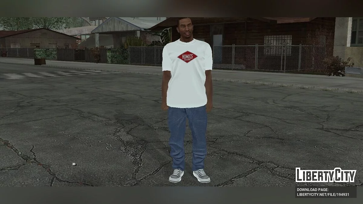 HD Carl Johnson na camiseta Homies Sharp / GTA San Andreas (iOS, Android)