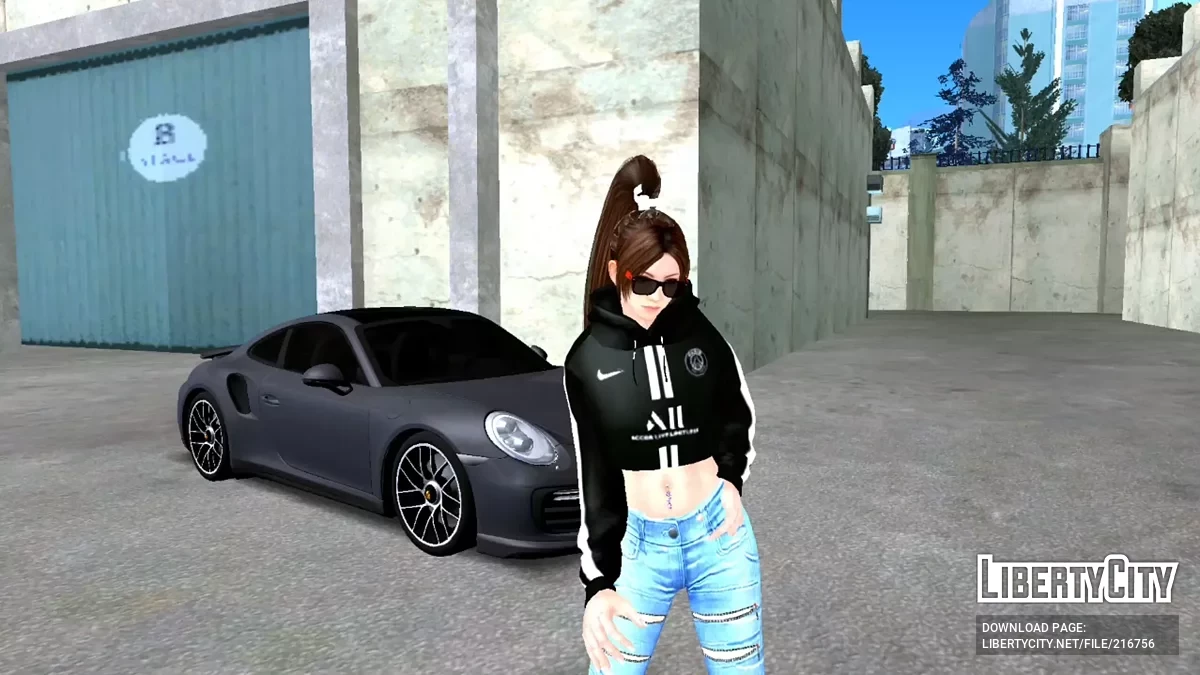 Mai Shiranui in a costume from the "Los Santos Tuners" DLC / GTA San Andreas (iOS, Android)