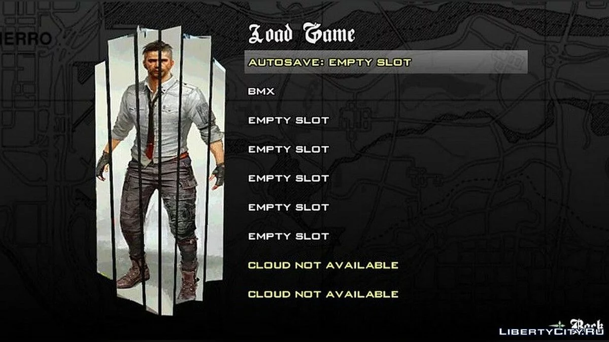 Menu in the style of PUBG / GTA San Andreas (iOS, Android)