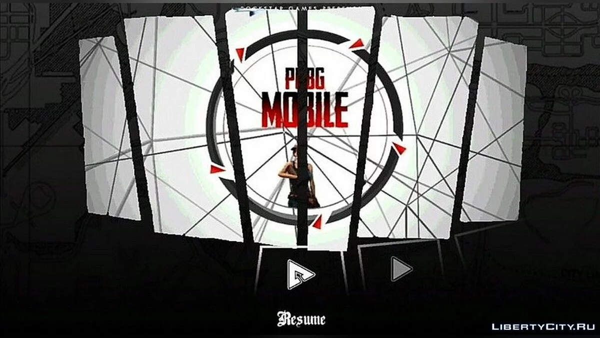 Menu in the style of PUBG / GTA San Andreas (iOS, Android)
