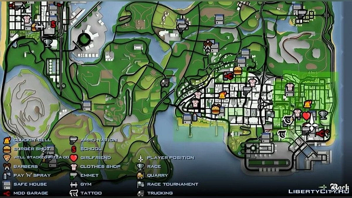 Mapa em resolução HD / GTA San Andreas (iOS, Android)