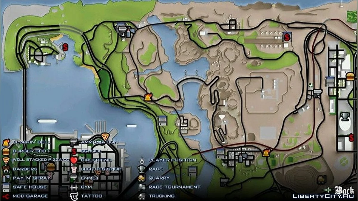 Mapa em resolução HD / GTA San Andreas (iOS, Android)