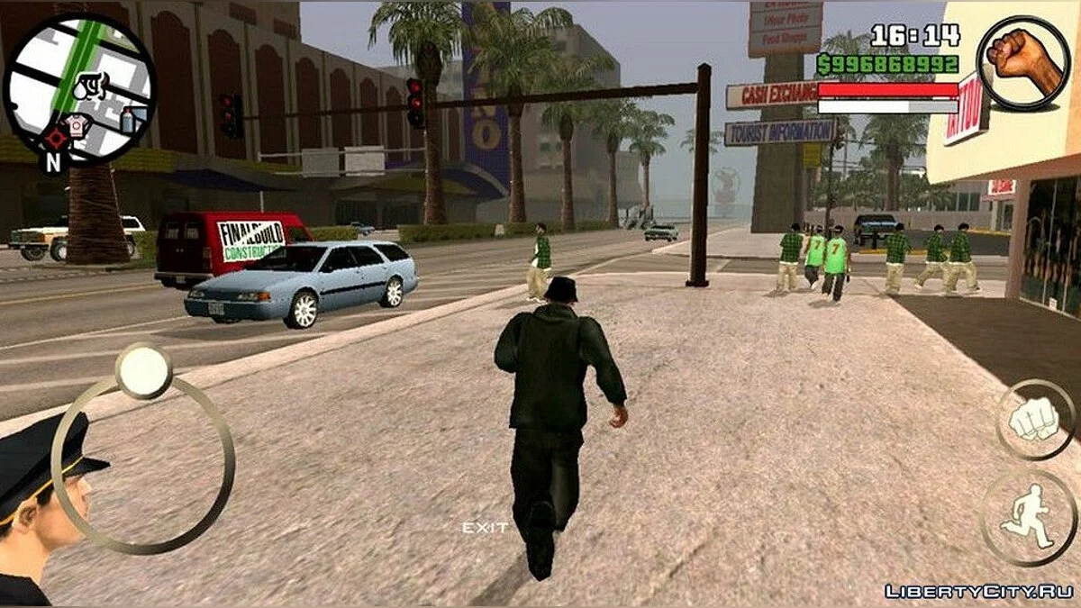 Золоті металеві кнопки управління / GTA San Andreas (iOS, Android)