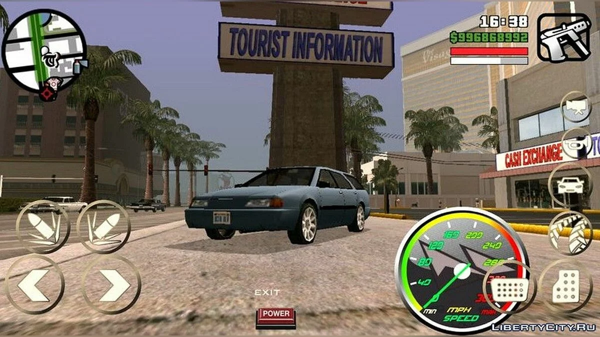 Золоті металеві кнопки управління / GTA San Andreas (iOS, Android)