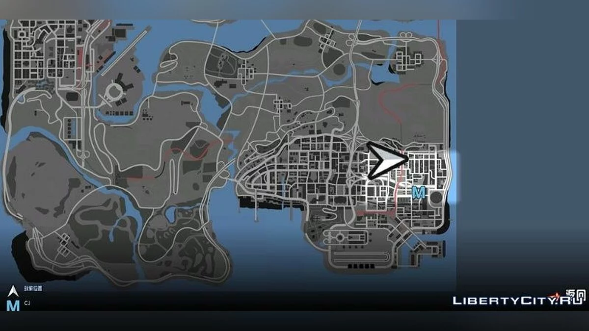 Чорно-білий радар і карта HD / GTA San Andreas (iOS, Android)