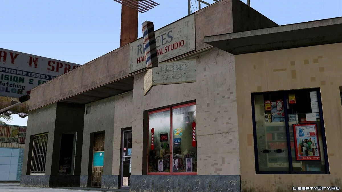 Nueva peluquería de Old Reece y estudio de tatuajes [Re-texturizado] / GTA San Andreas (iOS, Android)
