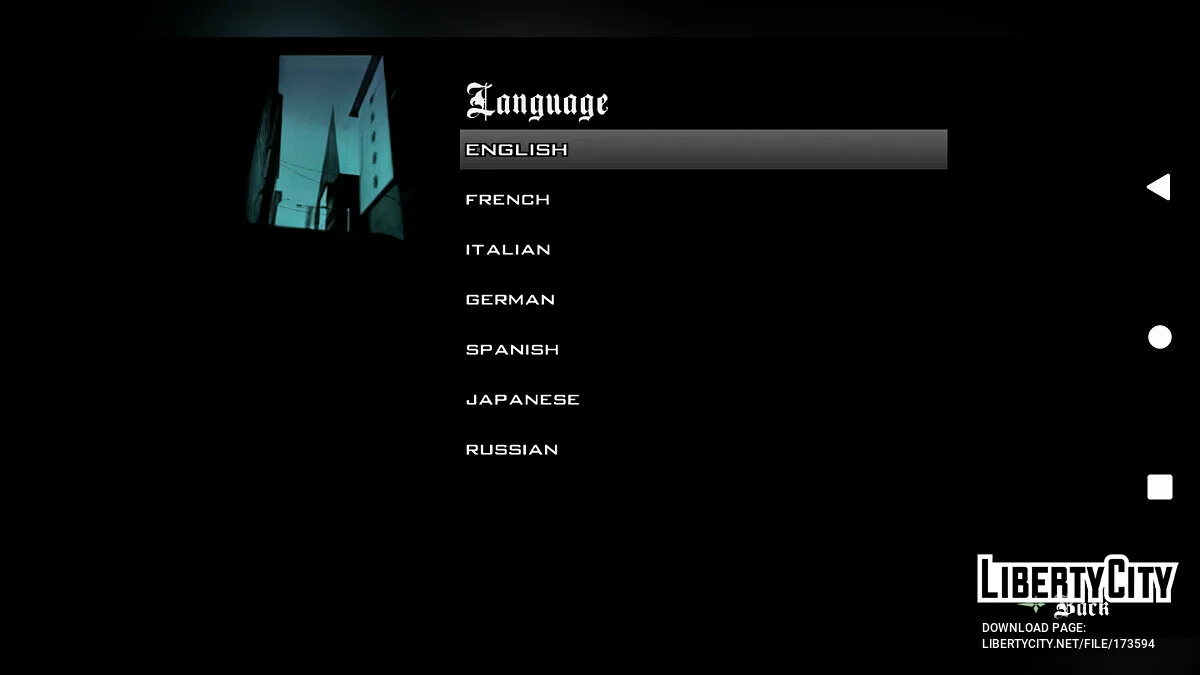 Menu Bergaya Versi PC / GTA San Andreas (iOS, Android)