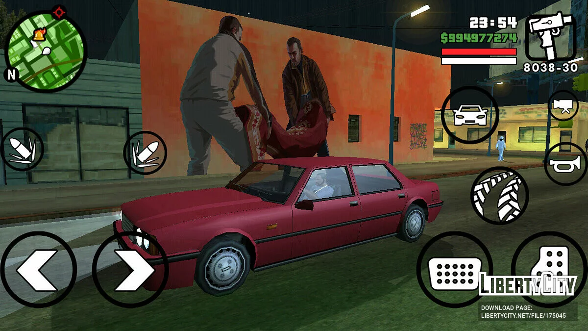 Lukisan Dinding dengan Seni dari GTA 4 / GTA San Andreas (iOS, Android)