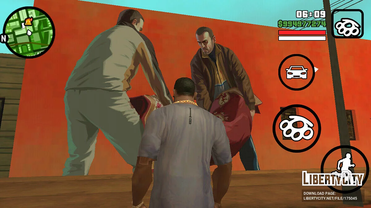 Lukisan Dinding dengan Seni dari GTA 4 / GTA San Andreas (iOS, Android)