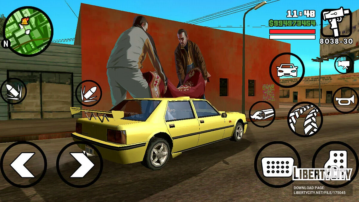 Lukisan Dinding dengan Seni dari GTA 4 / GTA San Andreas (iOS, Android)
