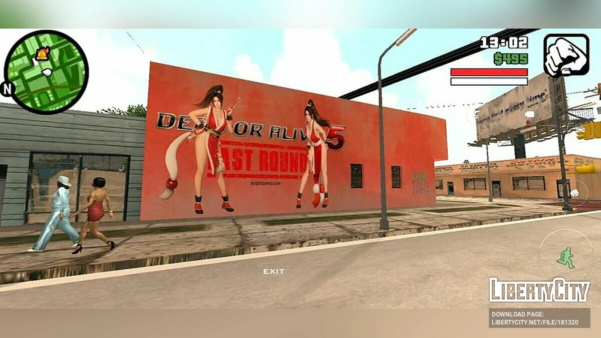 Mural com Mai Shiranui / GTA San Andreas (iOS, Android)