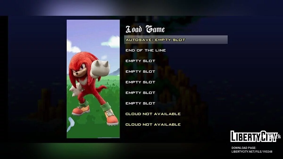 Menu et écran de chargement - Sonic The Hedgehog / GTA San Andreas (iOS, Android)