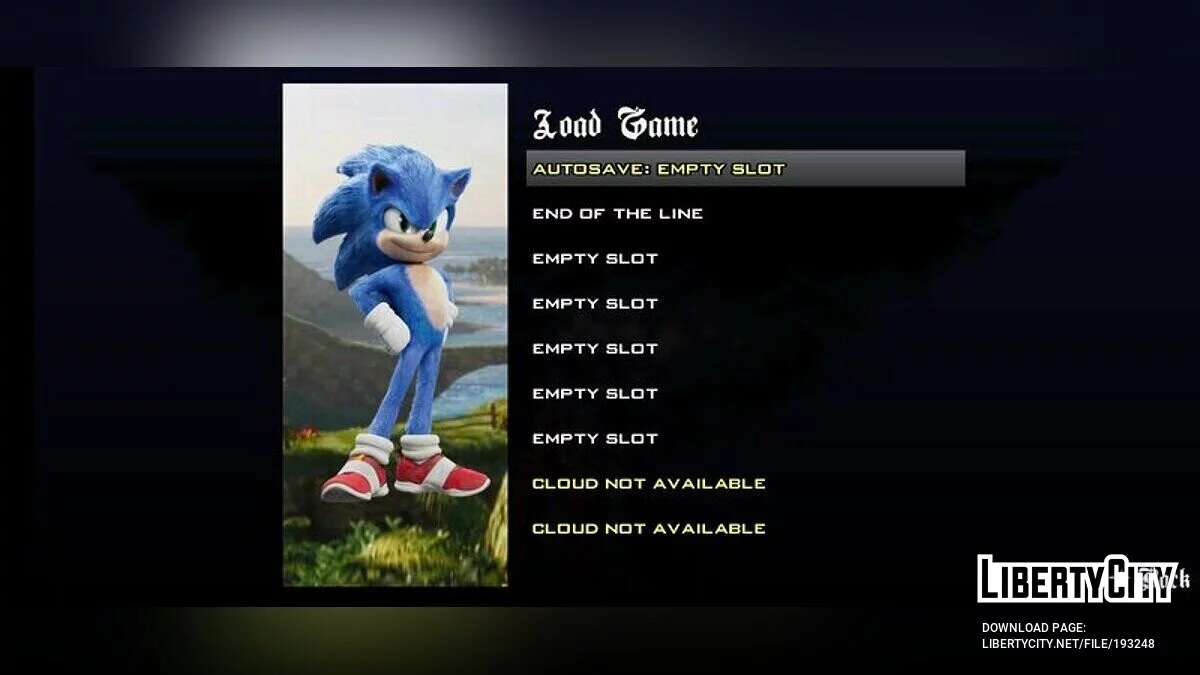 Menu et écran de chargement - Sonic The Hedgehog / GTA San Andreas (iOS, Android)