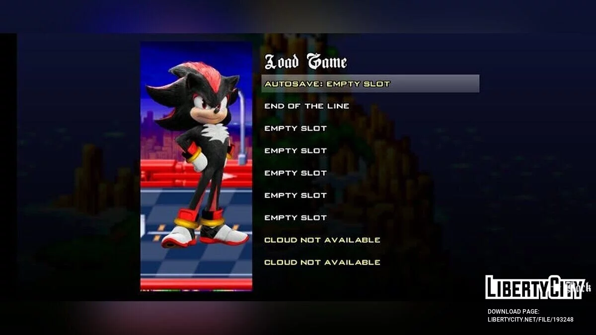 Menu et écran de chargement - Sonic The Hedgehog / GTA San Andreas (iOS, Android)