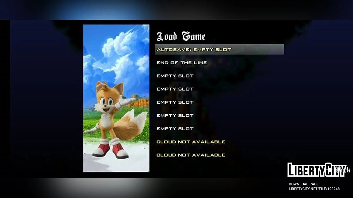 Menu et écran de chargement - Sonic The Hedgehog / GTA San Andreas (iOS, Android)