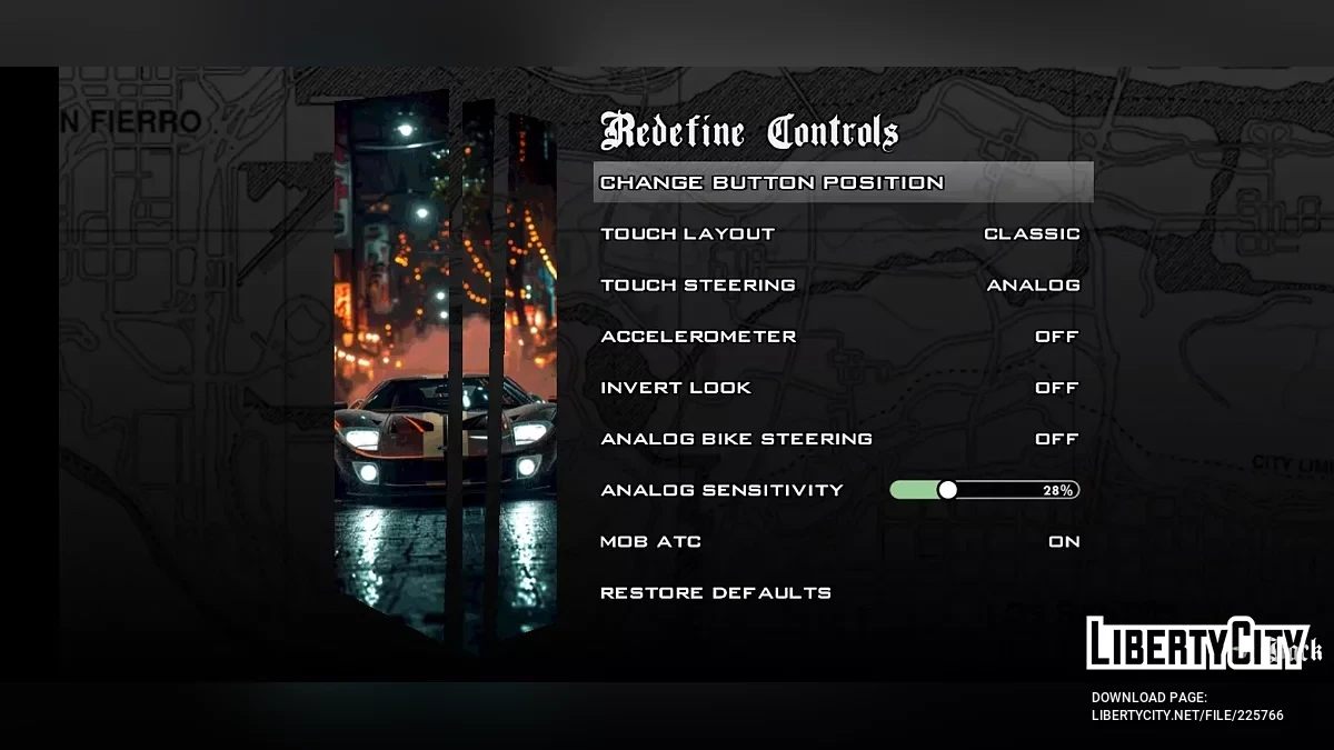 Menu & Loadscreen Sport Cars / GTA San Andreas (iOS, Android)