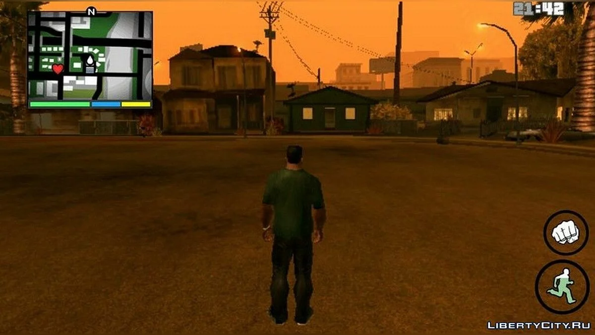 Pilihan Senjata, Mini-Peta, dan HUD seperti di GTA 5 / GTA San Andreas (iOS, Android)