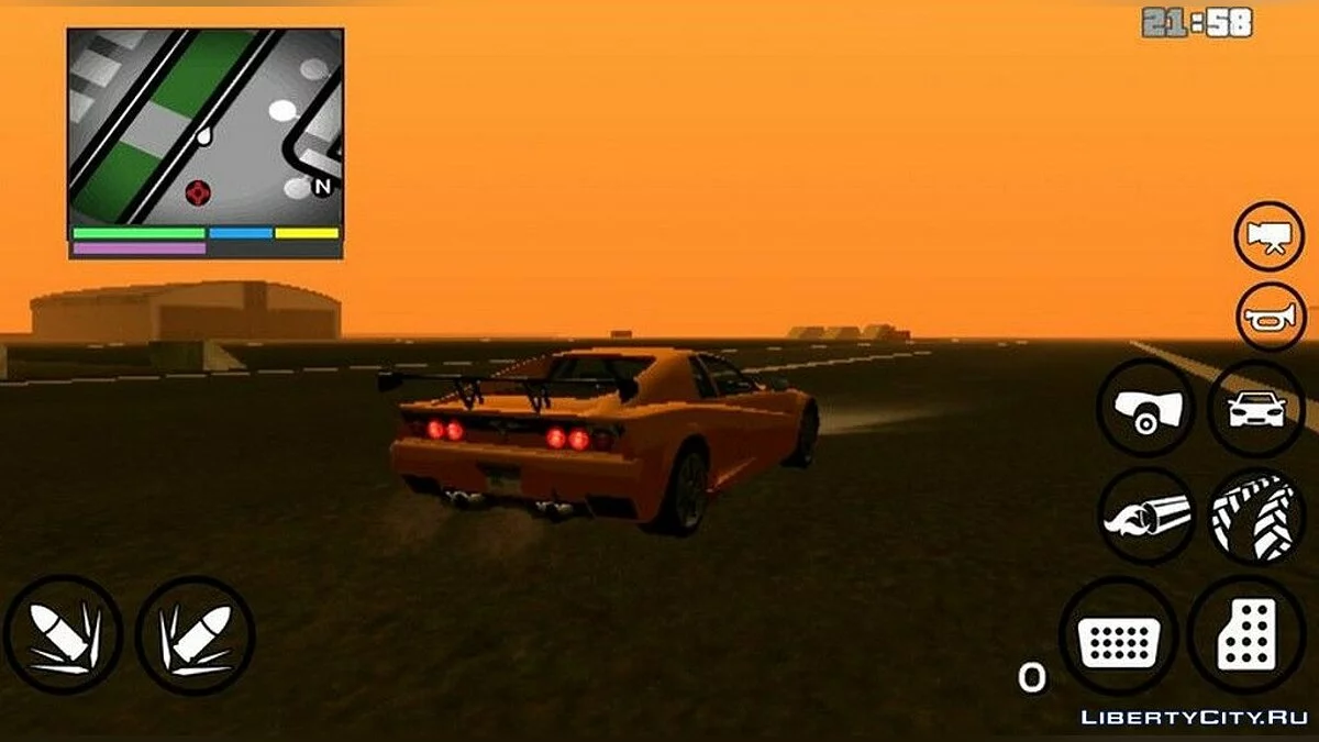 Pilihan Senjata, Mini-Peta, dan HUD seperti di GTA 5 / GTA San Andreas (iOS, Android)
