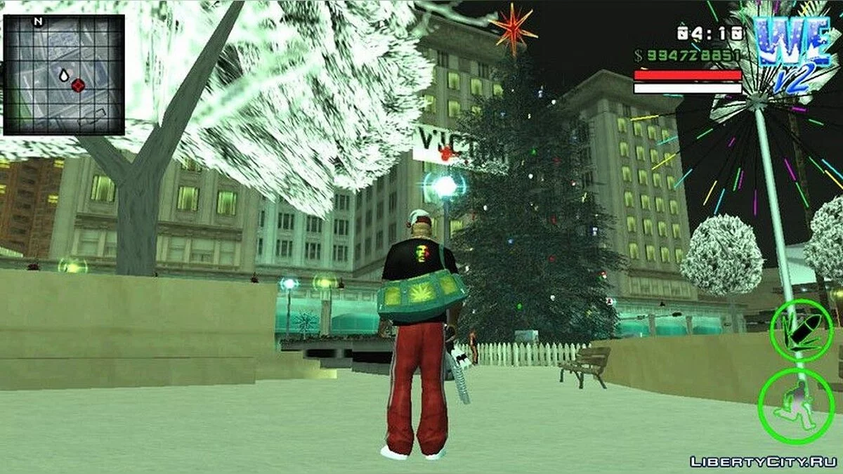 شجرة عيد الميلاد في ساحة بيرشينغ / GTA سان أندرياس (iOS، أندرويد)